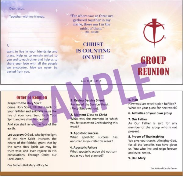 Revised Group Reunion Sheets (package of 50) - 2017